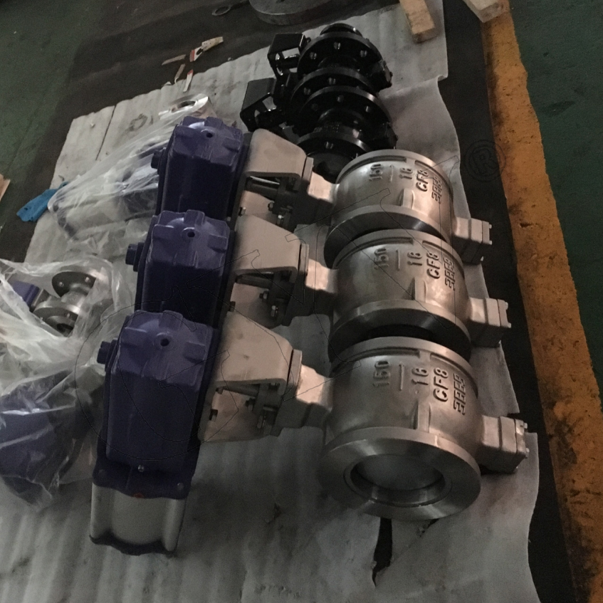 氣動對夾V型球閥